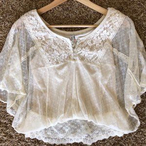 Free People Lacy White Blouse